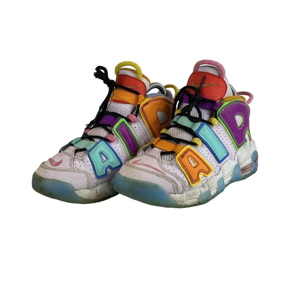 Nike Air More Uptempo BARELY GRAPE/ORANGE PEEL DH0624 500 Youth 5Y Women's Sz 7 - Picture 1 of 6